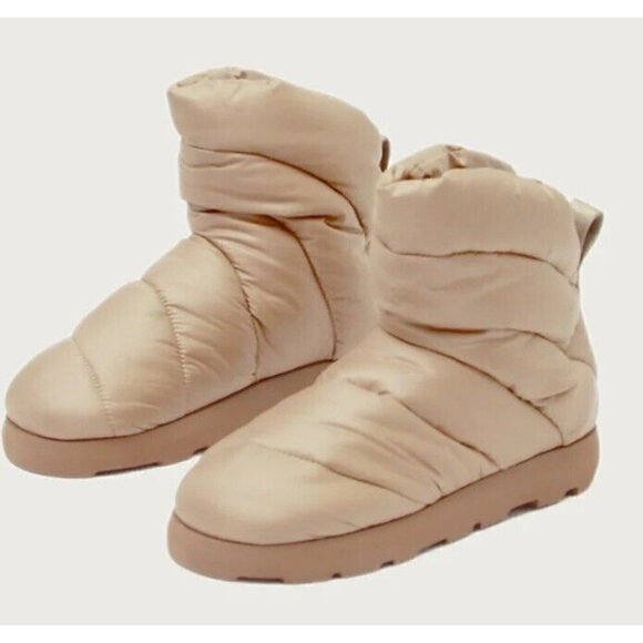 Piumestudio Luna Camel Pillow Boot Womens 38 Evereve‎ Ankle Bootie Vegan New - Picture 5 of 6